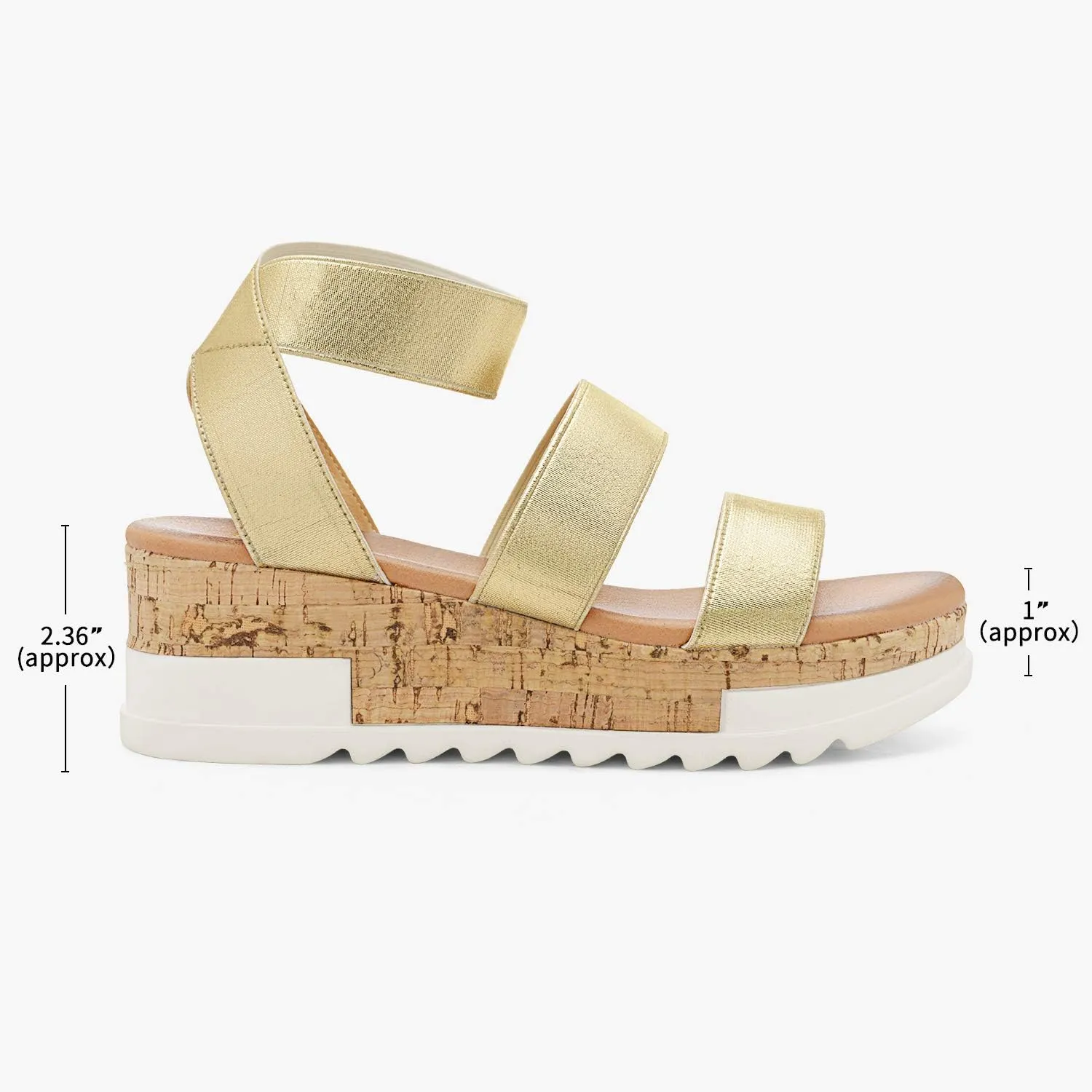 DREAM PAIRS Women's Open Toe Ankle Strap Casual Flatform Platform Wedges Sandals