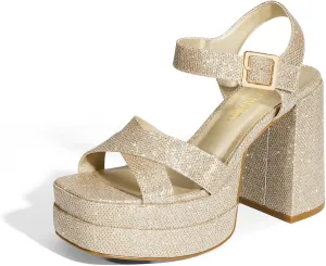 DREAM PAIRS Women's Platform Chunky Heels Square Open Toe Ankle Strap High Heeled Sandals Y2K Shoes for Party Brunch