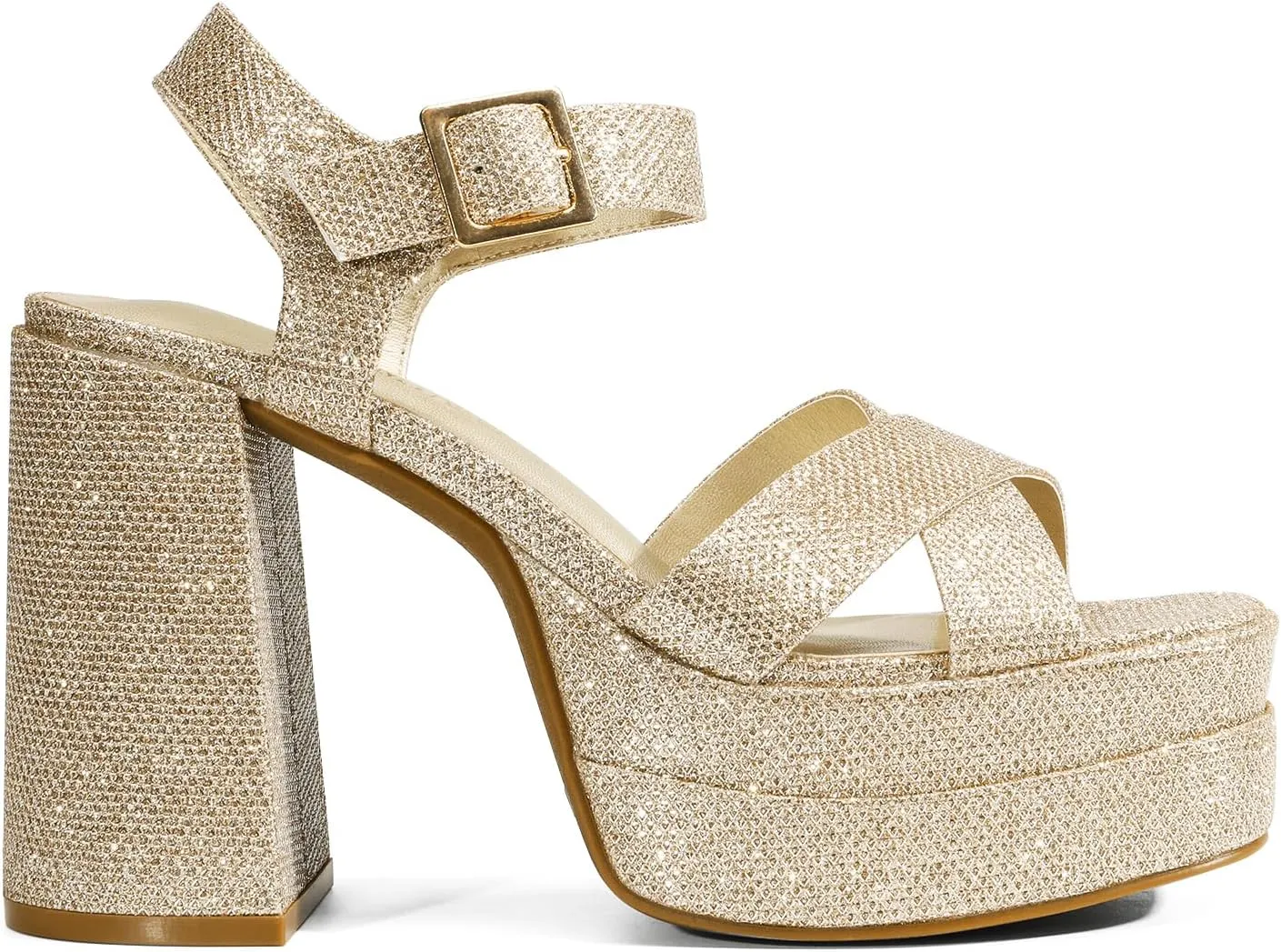 DREAM PAIRS Women's Platform Chunky Heels Square Open Toe Ankle Strap High Heeled Sandals Y2K Shoes for Party Brunch
