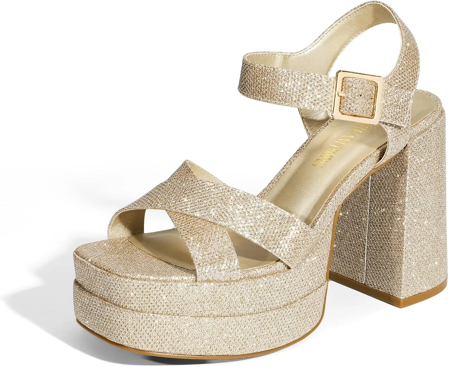 DREAM PAIRS Women's Platform Chunky Heels Square Open Toe Ankle Strap High Heeled Sandals Y2K Shoes for Party Brunch