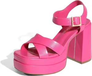 DREAM PAIRS Women's Platform Chunky Heels Square Open Toe Ankle Strap High Heeled Sandals Y2K Shoes for Party Brunch