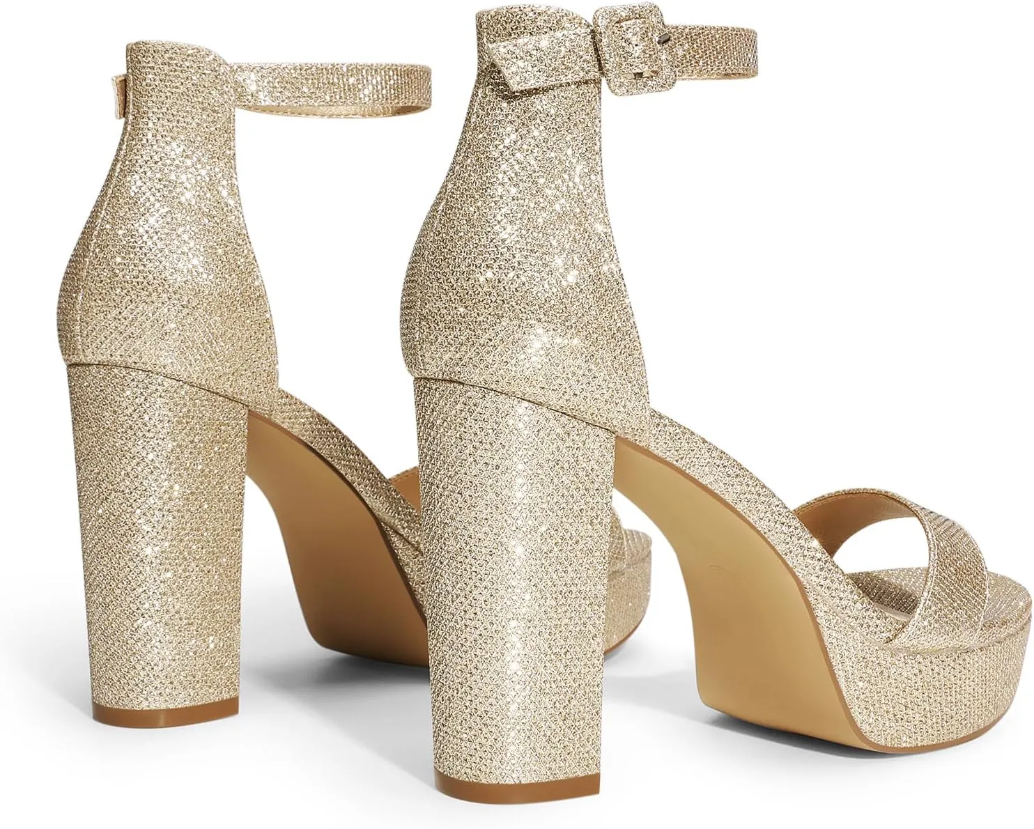 DREAM PAIRS Women's Platform Chunky High Heeled Sandals Open Toe Block Heels Ankle Strap Dress Shoes for Wedding Party Evening