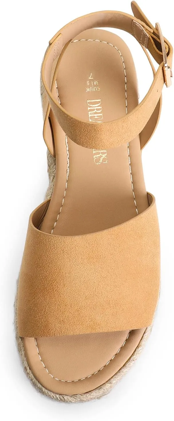 DREAM PAIRS Women's Platform Espadrilles Casual Ankle Strap Wedge Sandals Comfortable Dressy Summer Shoes