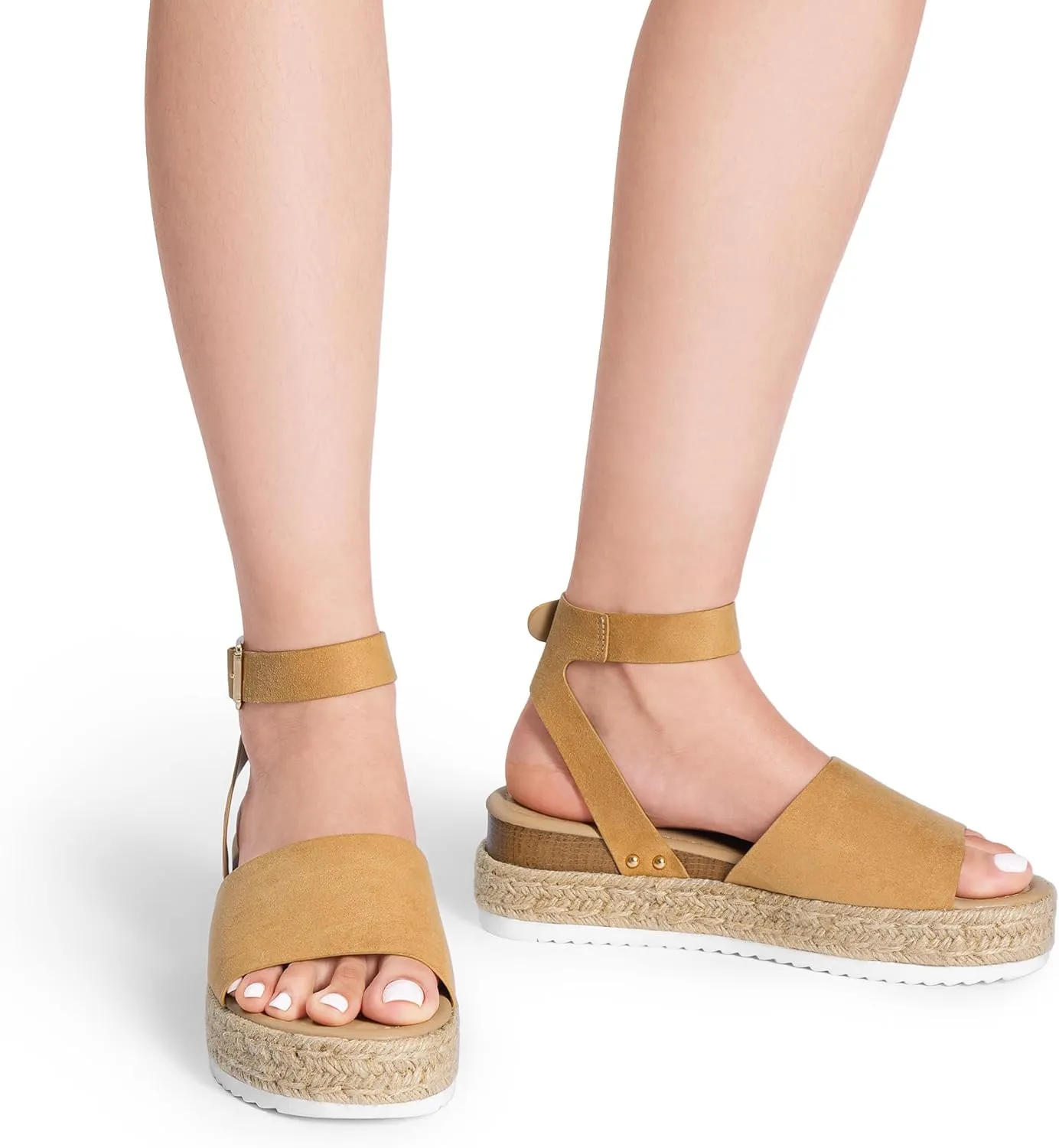 DREAM PAIRS Women's Platform Espadrilles Casual Ankle Strap Wedge Sandals Comfortable Dressy Summer Shoes