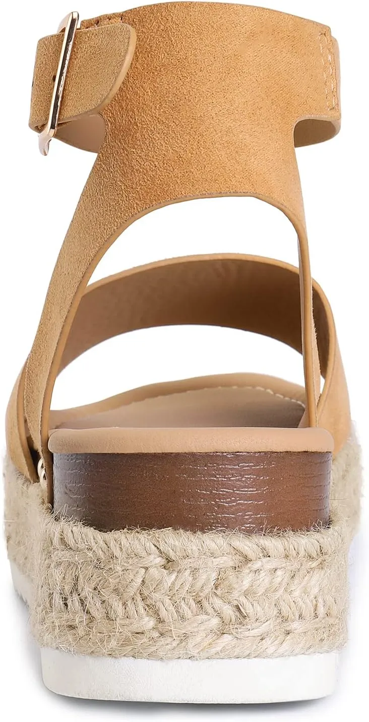 DREAM PAIRS Women's Platform Espadrilles Casual Ankle Strap Wedge Sandals Comfortable Dressy Summer Shoes