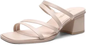 DREAM PAIRS Women's Strappy Heels Block Open Toe Low Heel Chunky Mules Sandals Dress Shoes