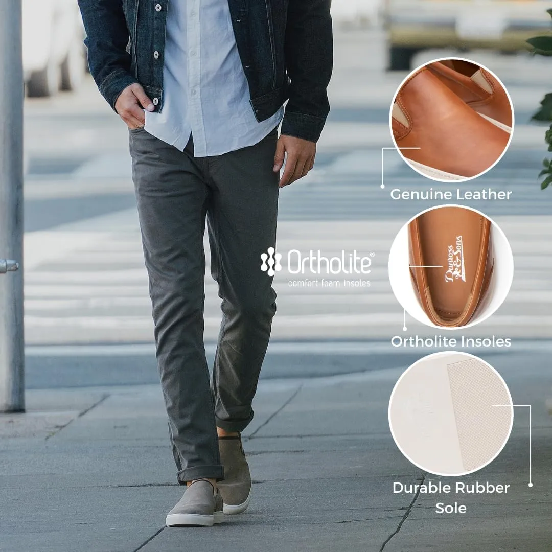Dunross & Sons Mens Sneakers. Fashion Sneakers. Lace-Up Or Slip-On Mens Casual Shoes. Comfortable Leather Shoes.