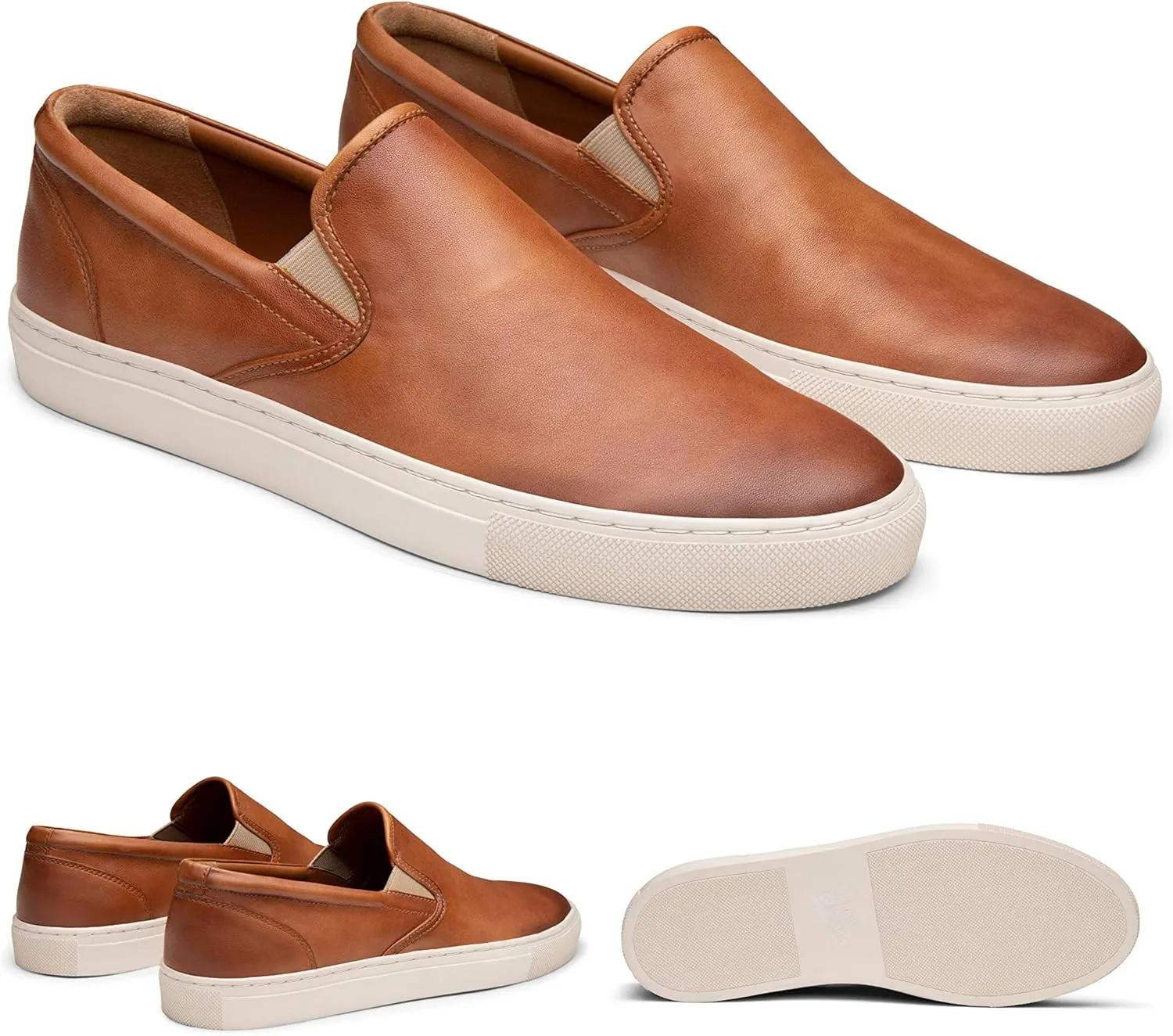 Dunross & Sons Mens Sneakers. Fashion Sneakers. Lace-Up Or Slip-On Mens Casual Shoes. Comfortable Leather Shoes.