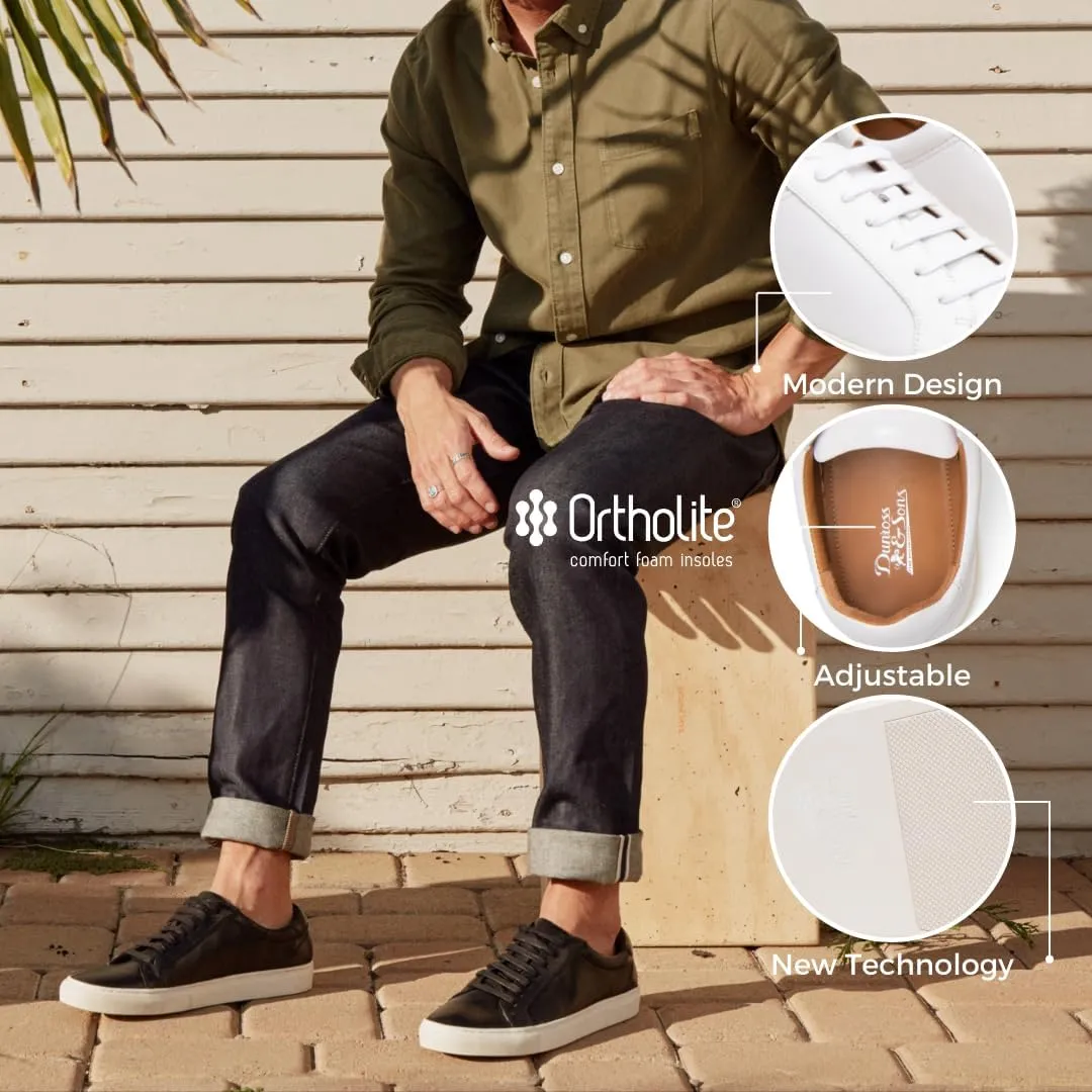 Dunross & Sons Mens Sneakers. Fashion Sneakers. Lace-Up Or Slip-On Mens Casual Shoes. Comfortable Leather Shoes.