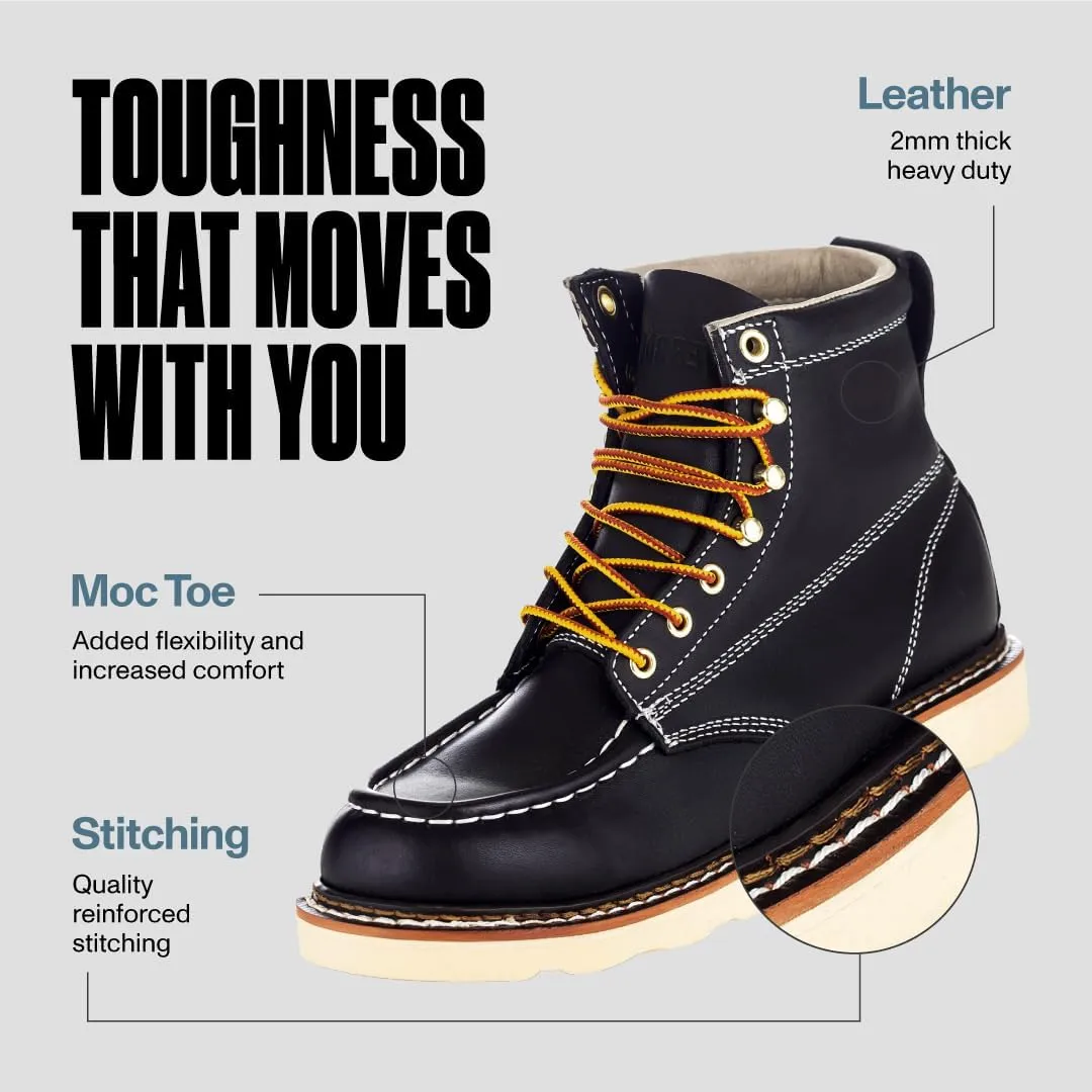 EverBoots Mens Work Boots for Men, Leather EverFit Lightweight Comfort Boot, Anti Slip & Shock Absorption, Soft Oil Grain, Goodyear Welt, Industrial Construction, Roofing, Electrician