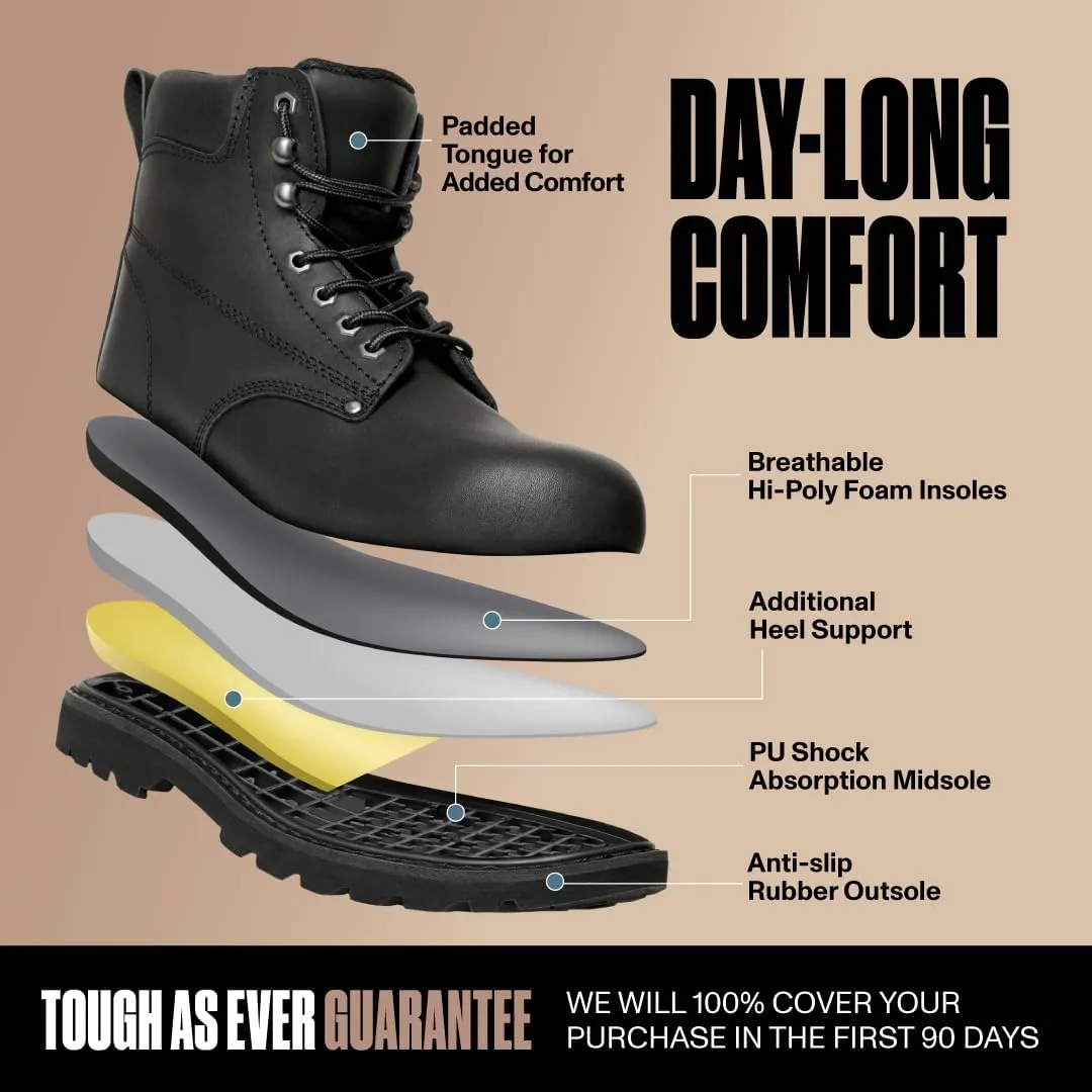 EVERBOOTS Tank S Steel Toe Work Boots for Men, EverFit Comfort Technology, Anti Slip Grip & Ultra Shock Absorption, Heavy Duty Leather Boot, Safety Industrial Workwear Construction