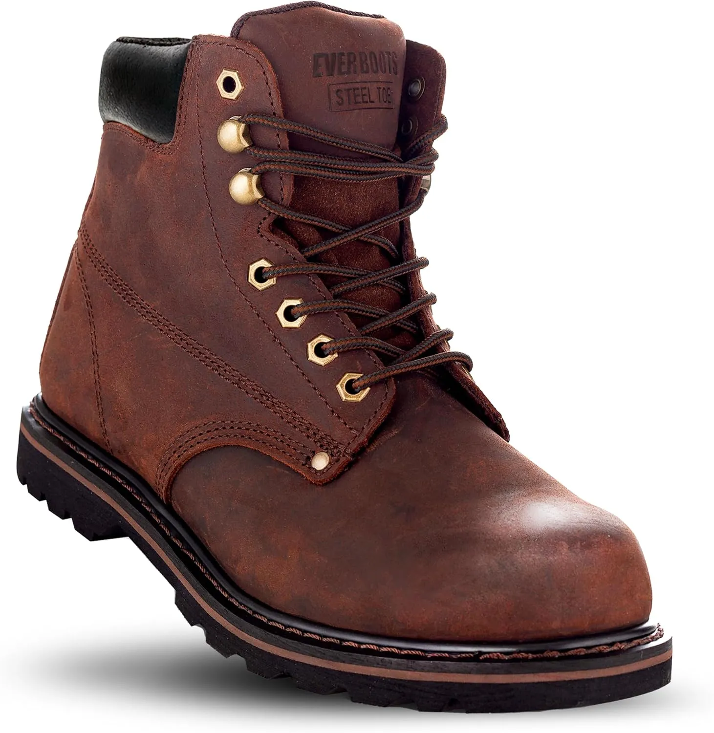 EVERBOOTS Tank S Steel Toe Work Boots for Men, EverFit Comfort Technology, Anti Slip Grip & Ultra Shock Absorption, Heavy Duty Leather Boot, Safety Industrial Workwear Construction