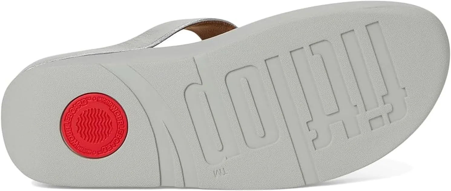 FitFlop Women's Fino Resin-Hoop Leather Toe-Post Sandals Wedge