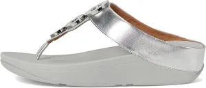 FitFlop Women's Fino Resin-Hoop Leather Toe-Post Sandals Wedge