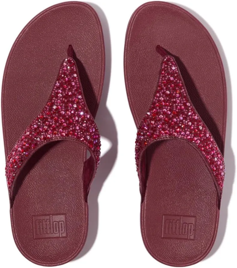 FitFlop Women's Lulu Crystal-Mix Toe-Post Sandals Wedge