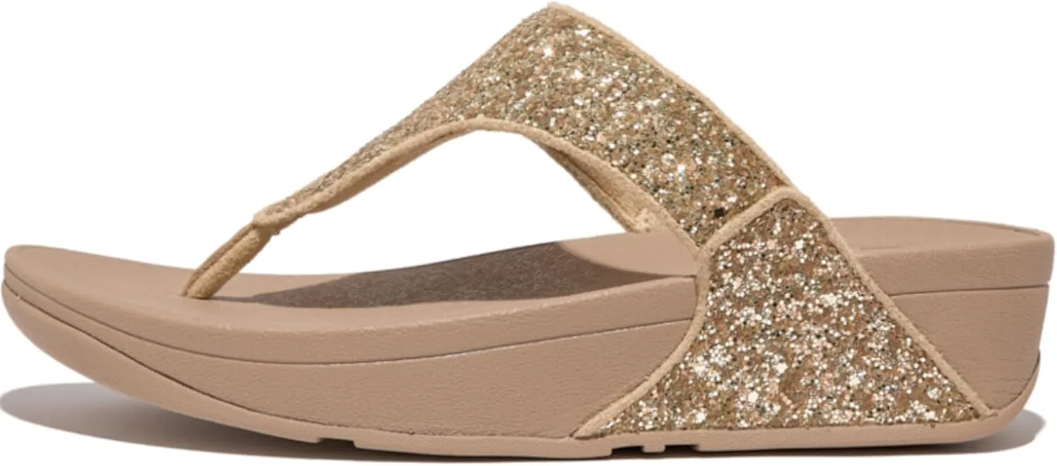 FitFlop Women's Lulu Glitter Toe-Post Sandals Wedge