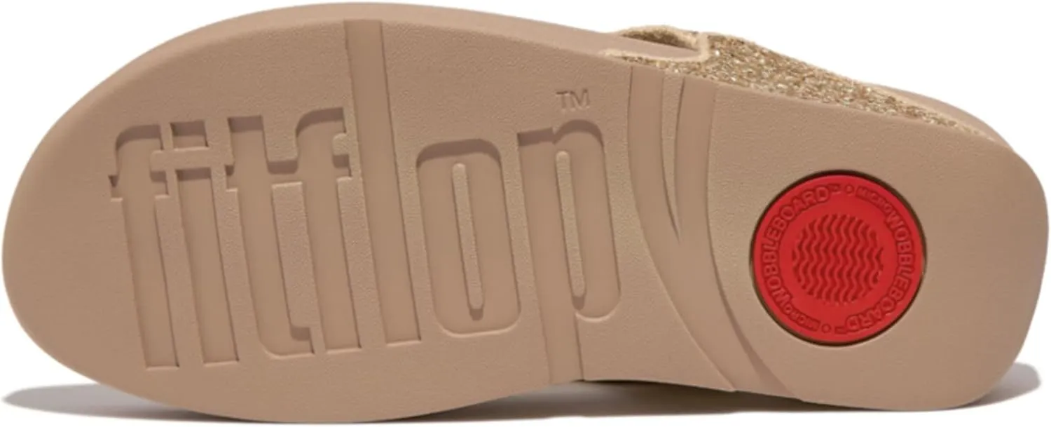 FitFlop Women's Lulu Glitter Toe-Post Sandals Wedge