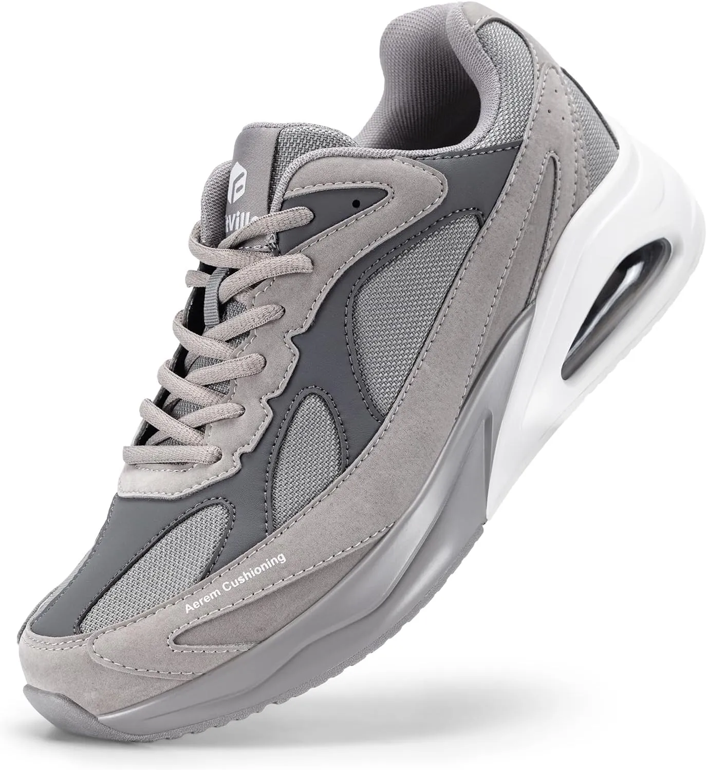 FitVille Extra Wide Walking Shoes for Men Wide Width Air Cushion Sneakers Gym Workout Shoes for Plantar Fasciitis - HeelAero V1