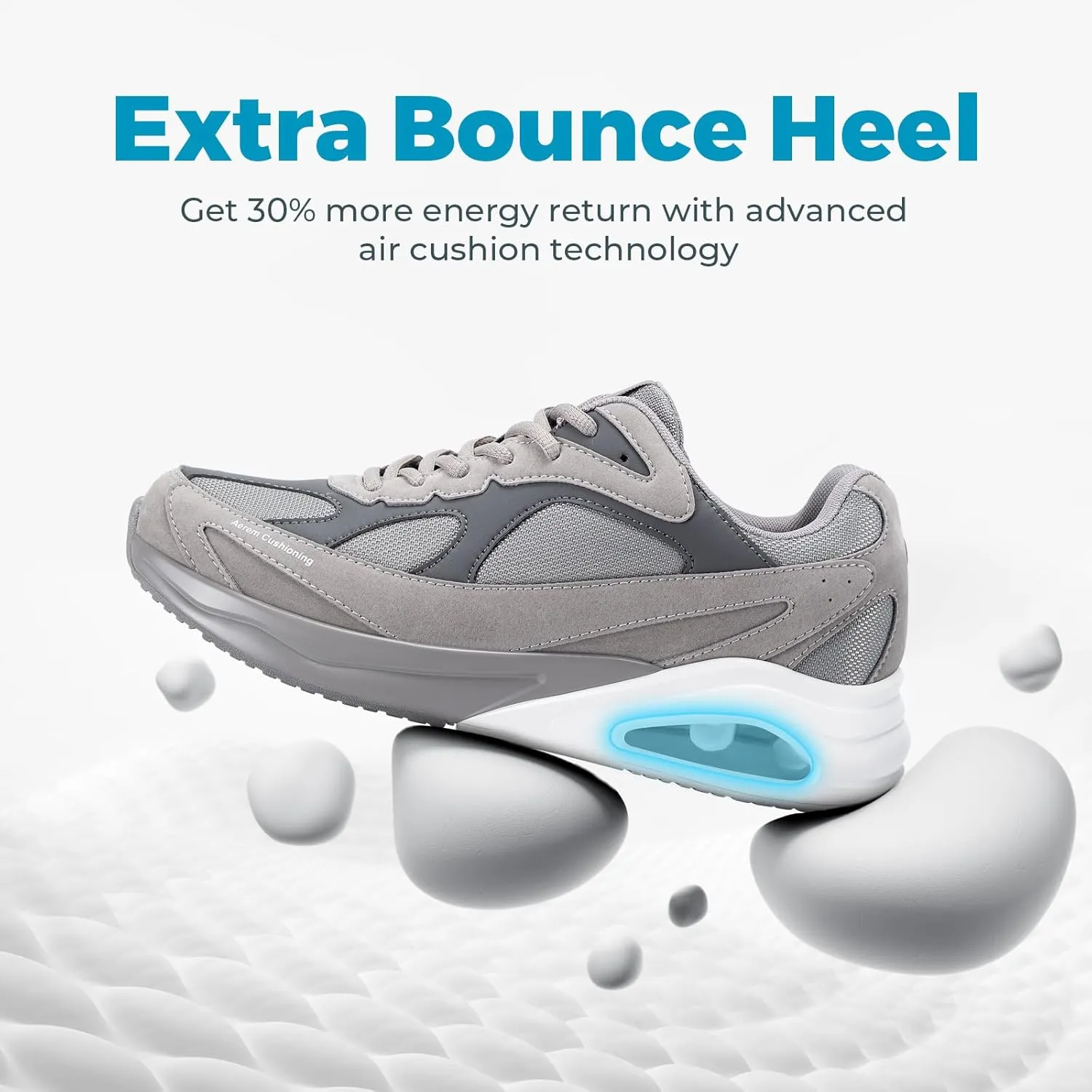 FitVille Extra Wide Walking Shoes for Men Wide Width Air Cushion Sneakers Gym Workout Shoes for Plantar Fasciitis - HeelAero V1