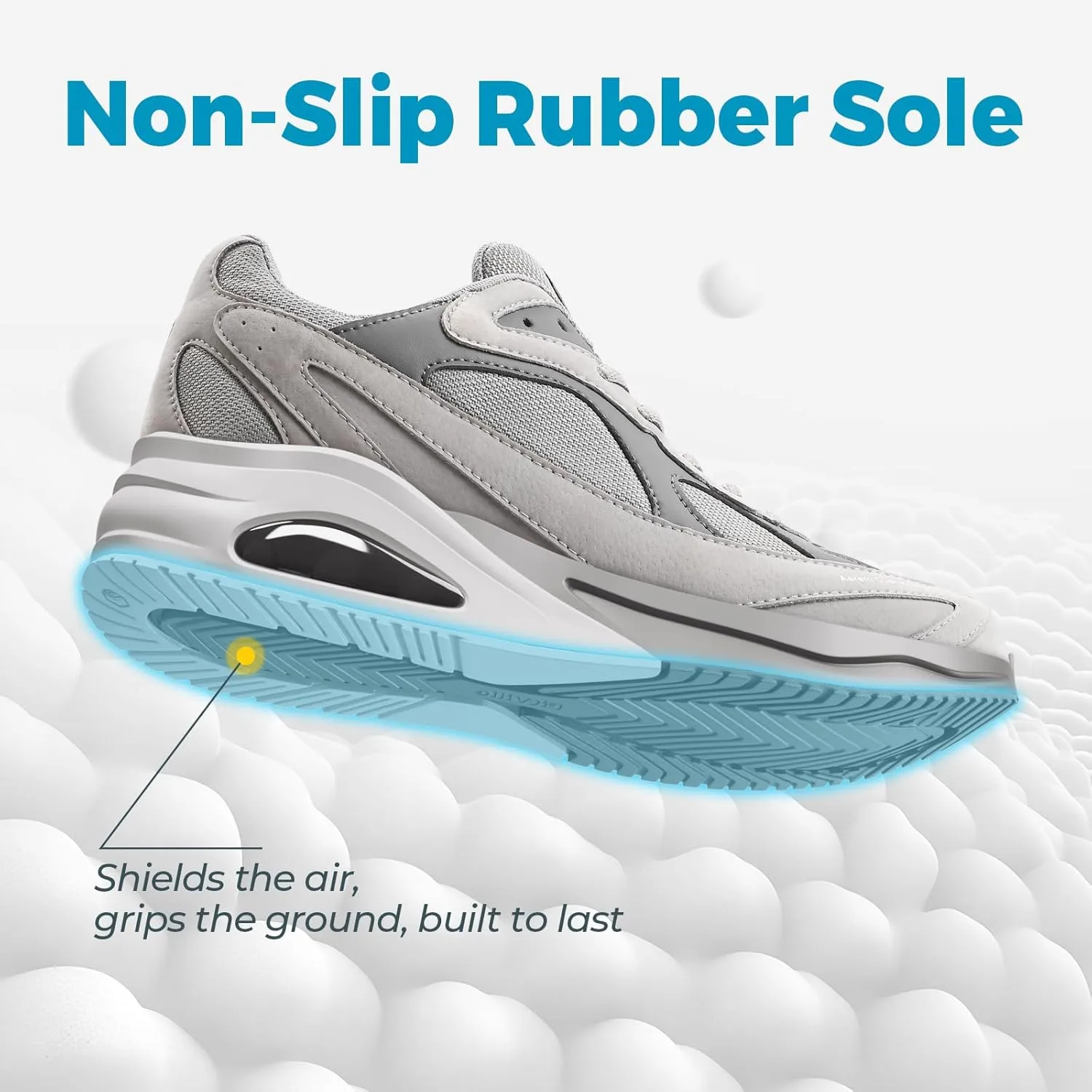 FitVille Extra Wide Walking Shoes for Men Wide Width Air Cushion Sneakers Gym Workout Shoes for Plantar Fasciitis - HeelAero V1