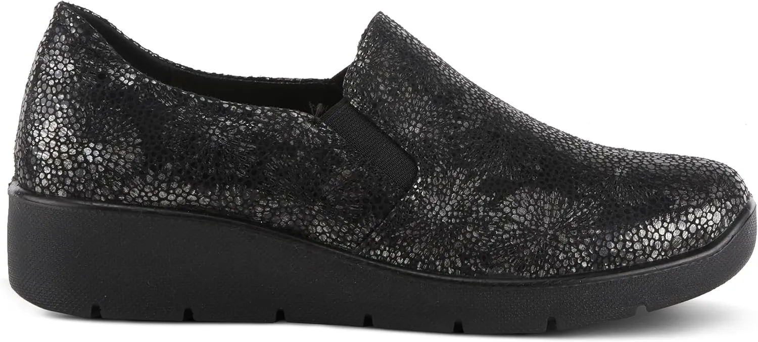 Flexus Spring Step Pellegrini Women's Loafer - Embossed Clogs Platform Loafers for Women - Stretchable Casual Slip On Shoes