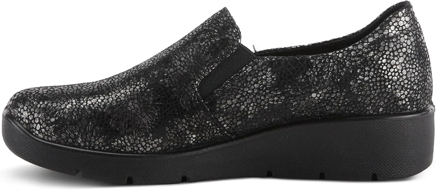 Flexus Spring Step Pellegrini Women's Loafer - Embossed Clogs Platform Loafers for Women - Stretchable Casual Slip On Shoes