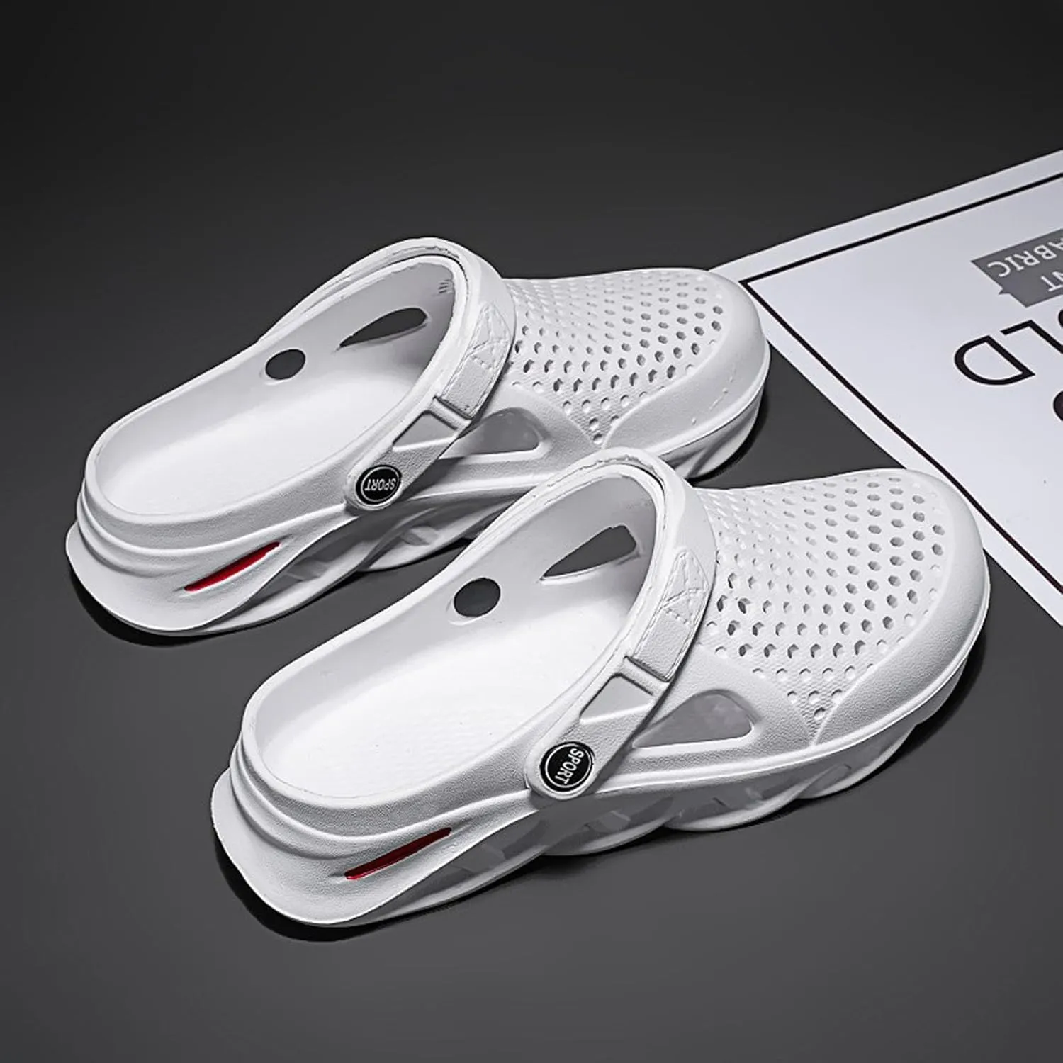 FLIOZY Mens Casual Sandals Breathable Mesh Walking Mules Sneakers Open Back Slip On Shoes Quick-Dry Slippers