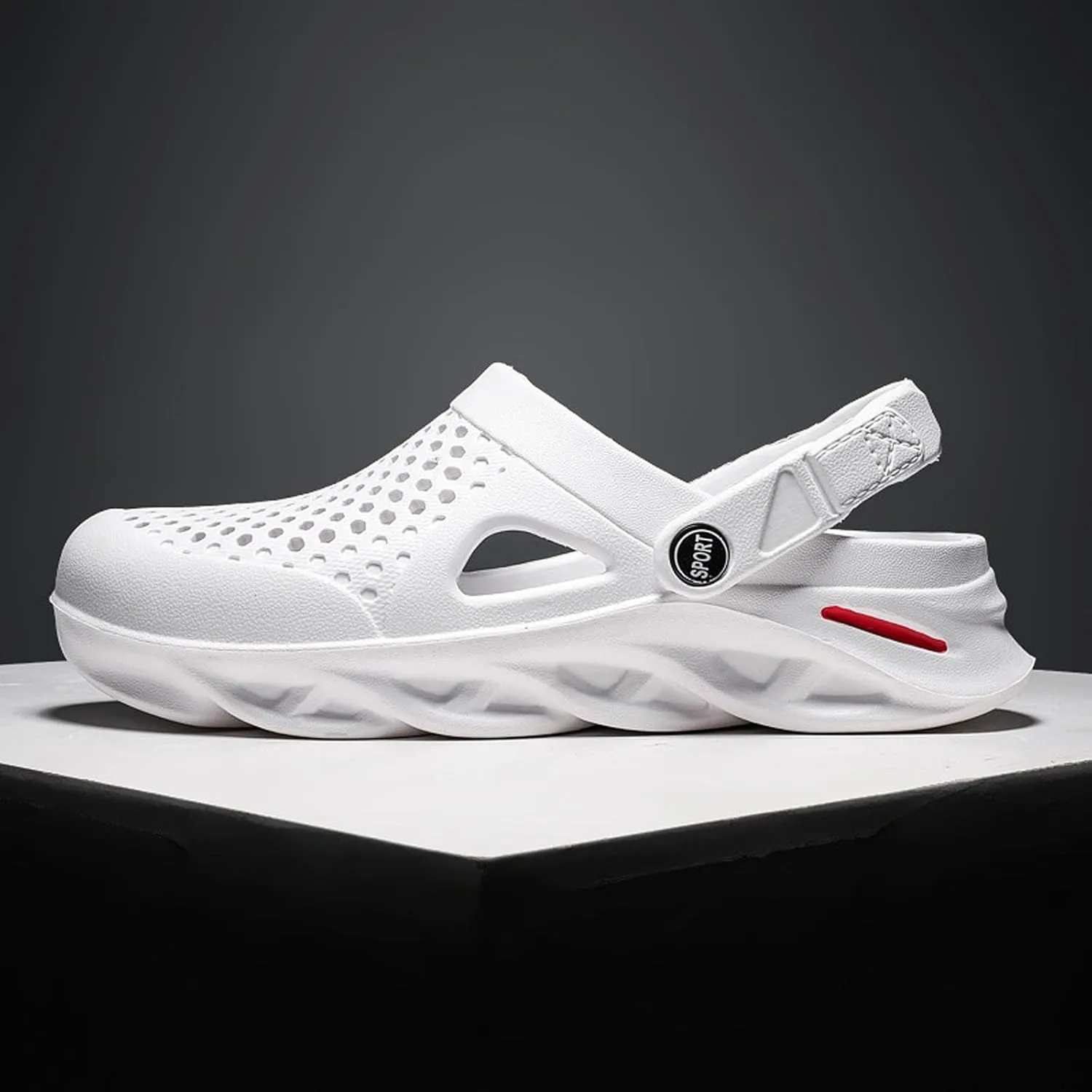 FLIOZY Mens Casual Sandals Breathable Mesh Walking Mules Sneakers Open Back Slip On Shoes Quick-Dry Slippers