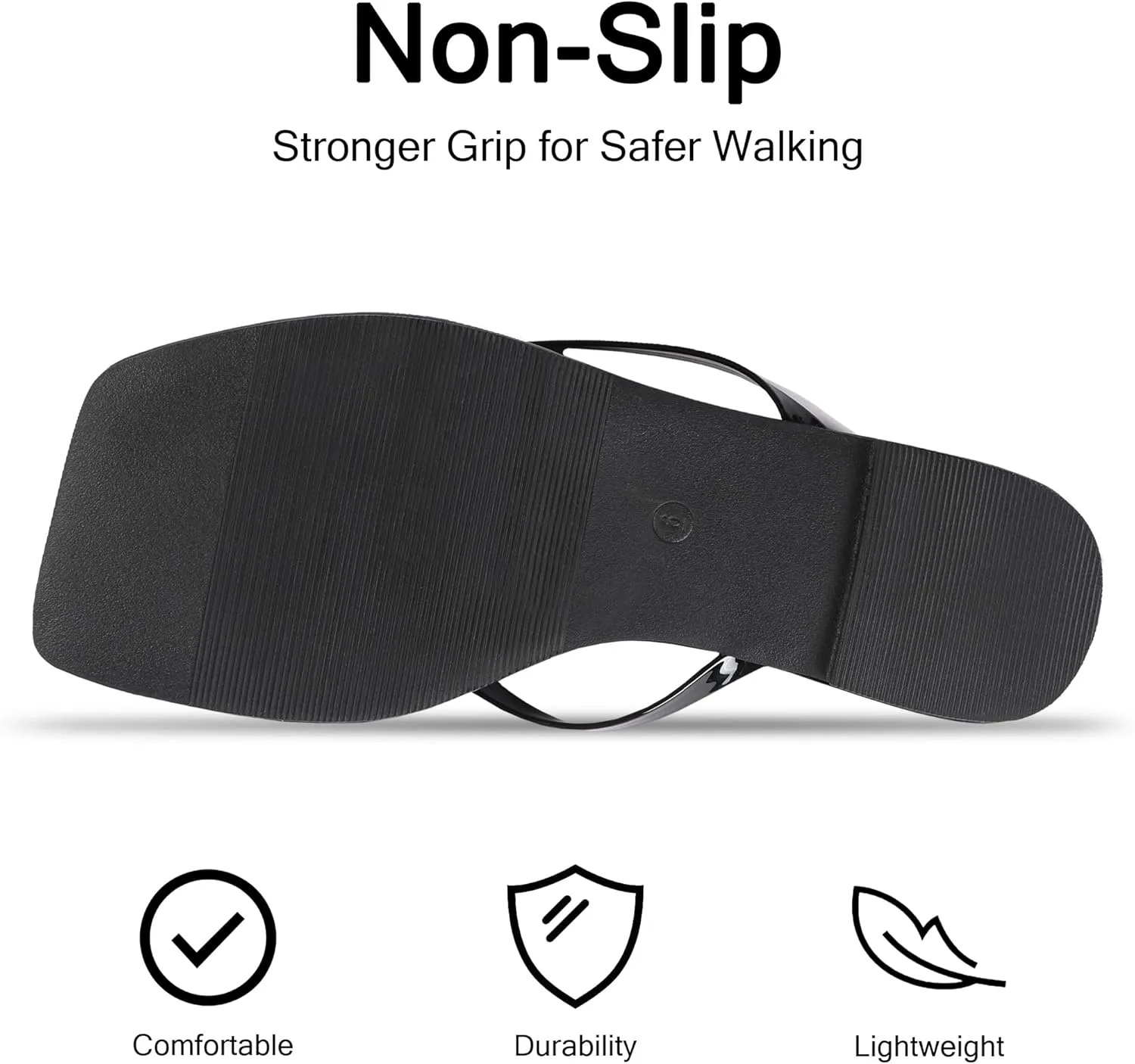 Flip Flops for Women Comfortable Square Toe Casual Beach Sandals Summer Outdoor and Everyday Wear