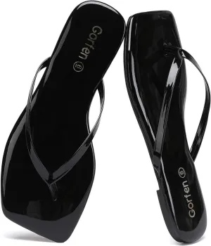 Flip Flops for Women Comfortable Square Toe Casual Beach Sandals Summer Outdoor and Everyday Wear