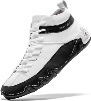 FLYLAND Men's Casual Leather Sneakers Fashion Chukka Boots Lightweight Dress Boots Lace Up Walking Driving Shoes