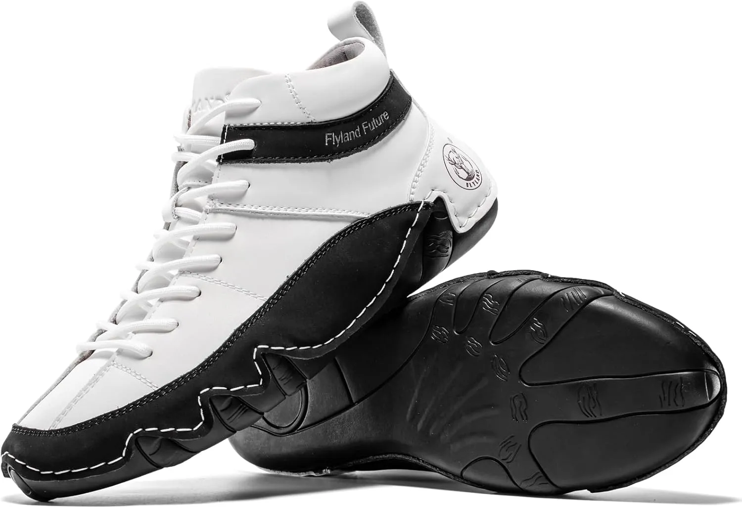 FLYLAND Men's Casual Leather Sneakers Fashion Chukka Boots Lightweight Dress Boots Lace Up Walking Driving Shoes