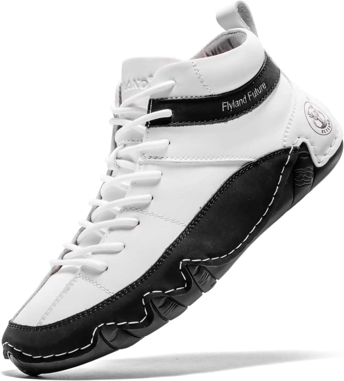 FLYLAND Men's Casual Leather Sneakers Fashion Chukka Boots Lightweight Dress Boots Lace Up Walking Driving Shoes