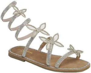 Forever Link Women Butterfly Rhinestone Wrap-around Flat Sandals Flat Butterfly Sandals Ritzy-25, 6