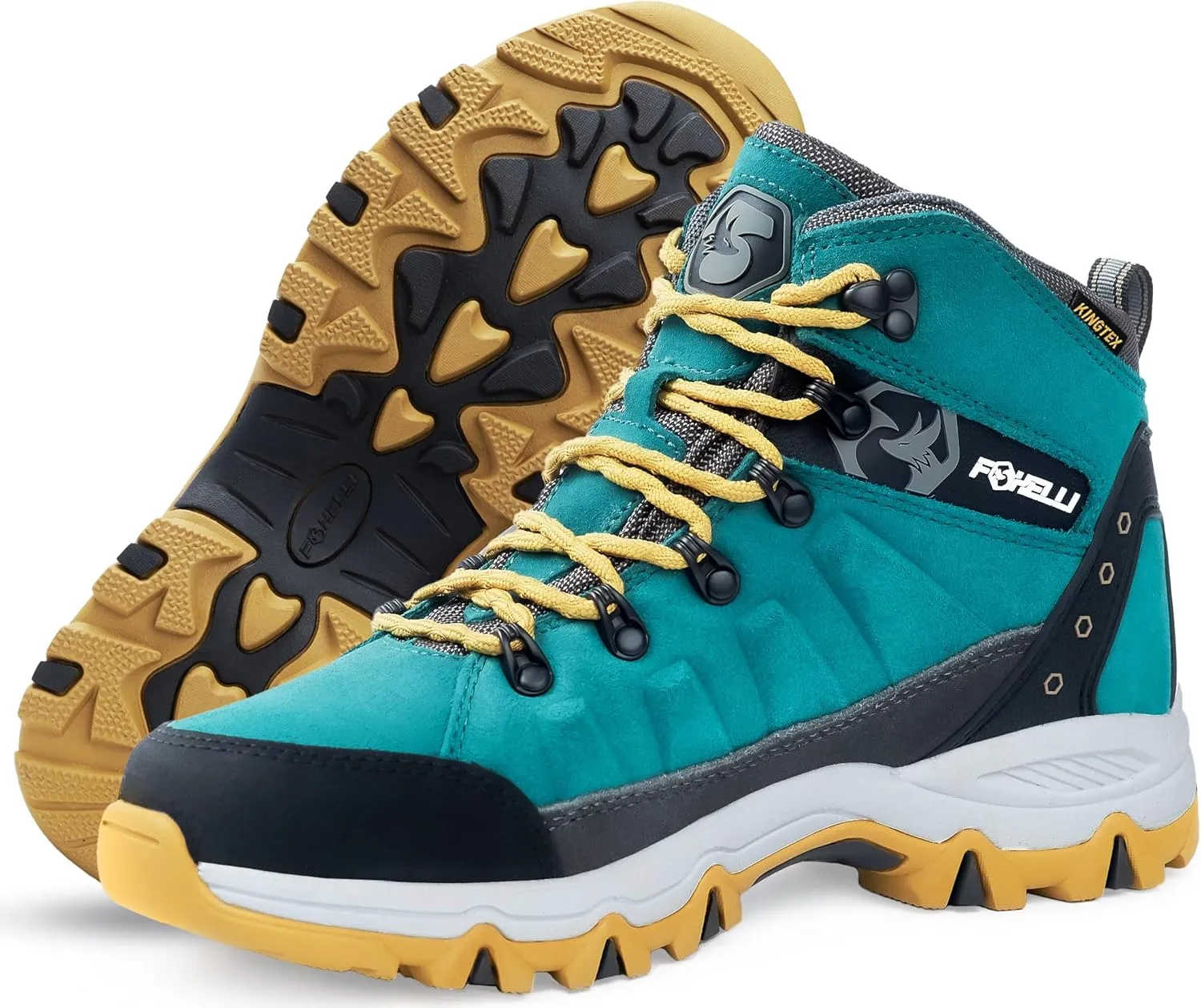 Foxelli Women’s Hiking Boots - Waterproof Lightweight & Breathable Suede Leather