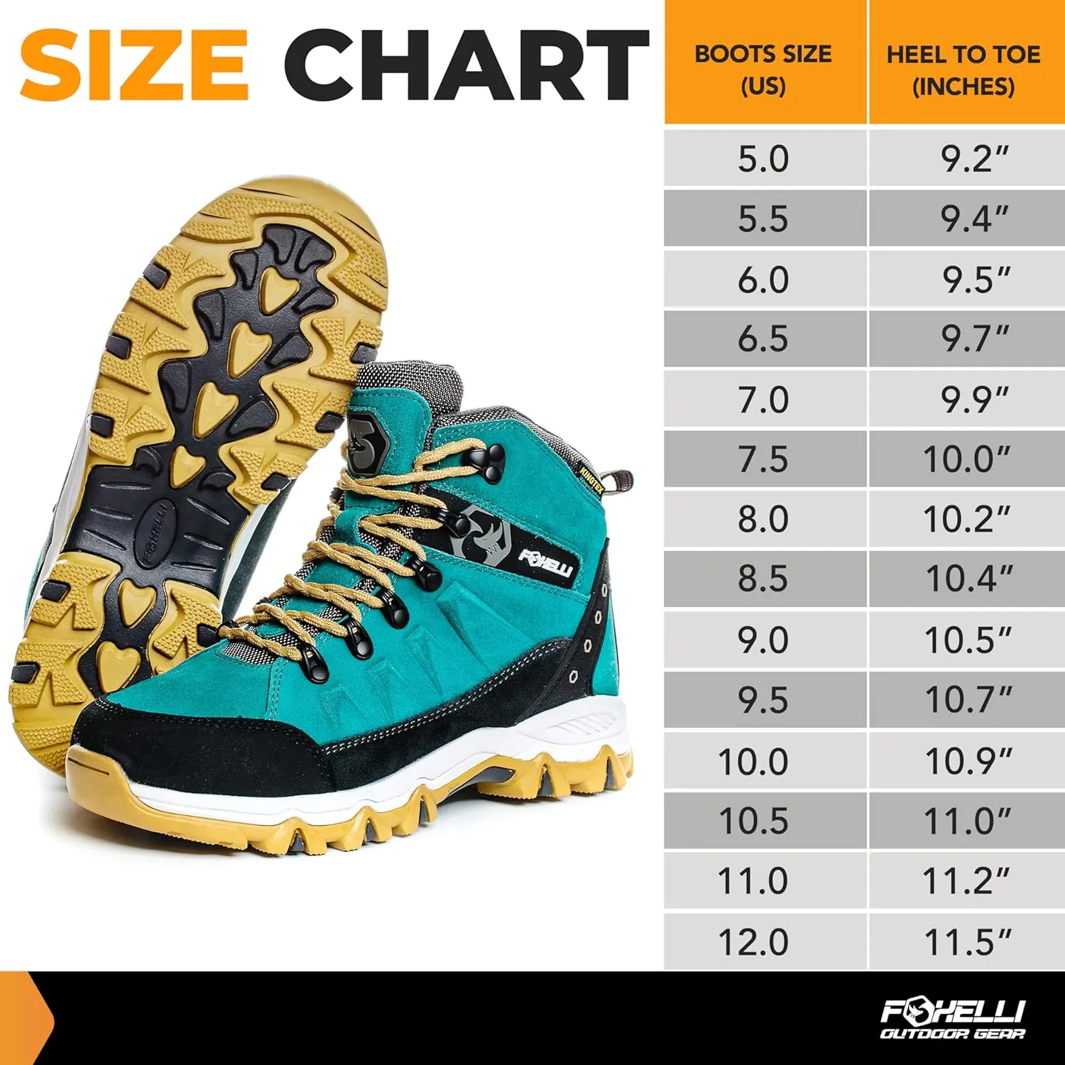 Foxelli Women’s Hiking Boots - Waterproof Lightweight & Breathable Suede Leather