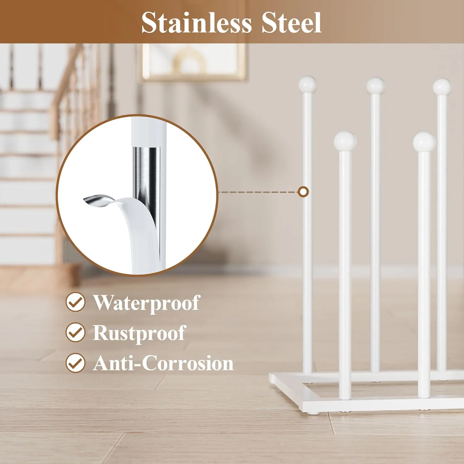 Free Standing Shoe Racks for Boots - 6 Pair Boot Rack, Shoe Organizer for Closet, Entryway, Garage, Porch, Bedroom, Patio and Hallway, Boot Holders to Keep Them Straight