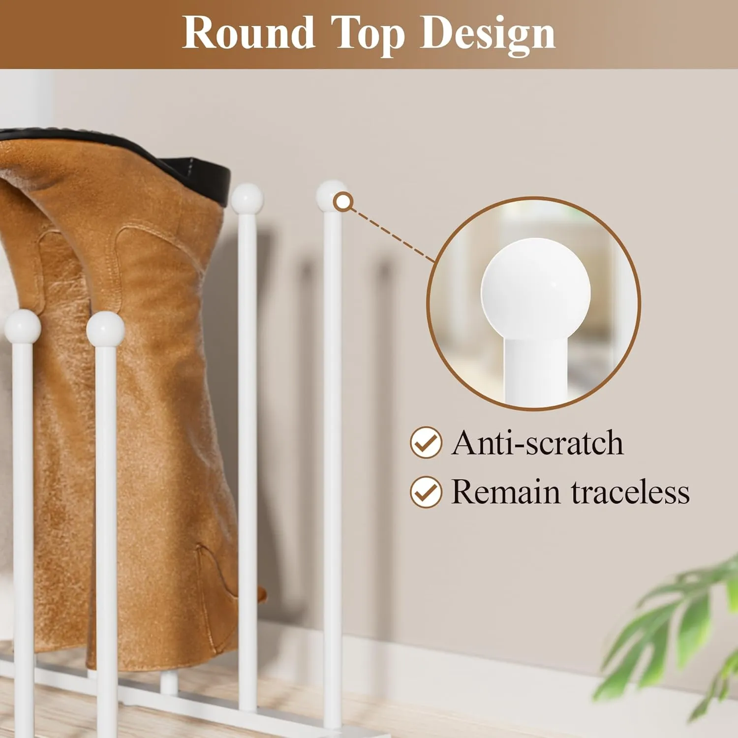 Free Standing Shoe Racks for Boots - 6 Pair Boot Rack, Shoe Organizer for Closet, Entryway, Garage, Porch, Bedroom, Patio and Hallway, Boot Holders to Keep Them Straight