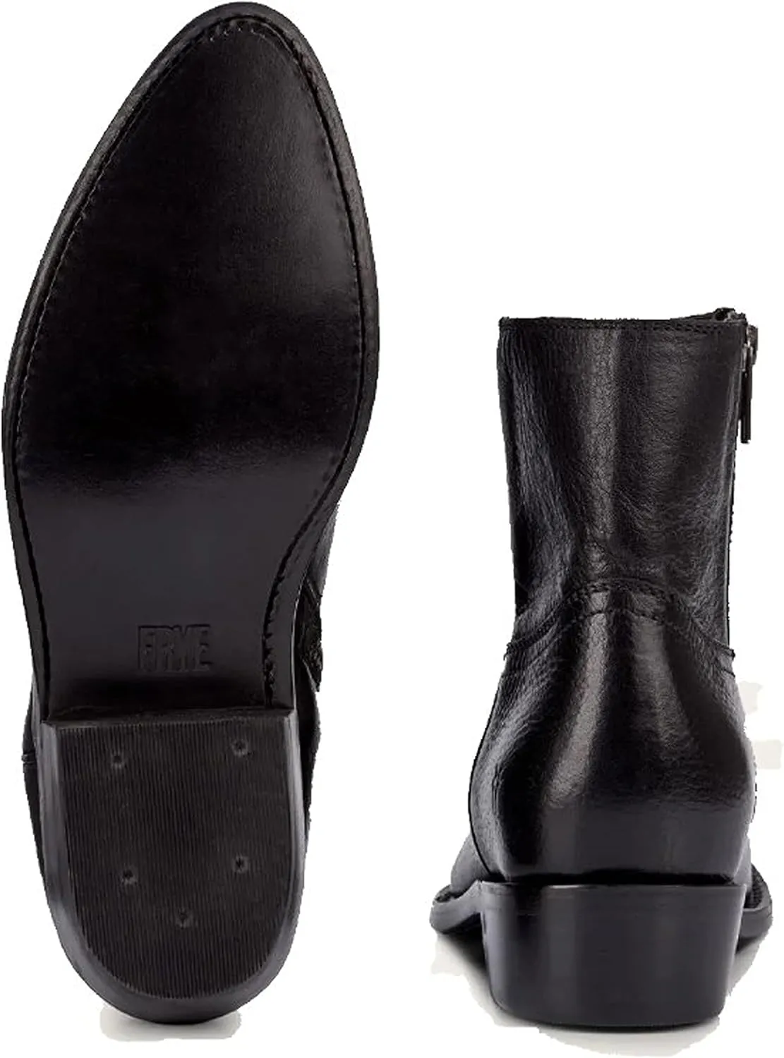 Frye Billy Inside Zip Booties for Women Crafted from Antiqued Leather with Wellington Stitchwork, Brass Hardware - 5 ¾” Shaft