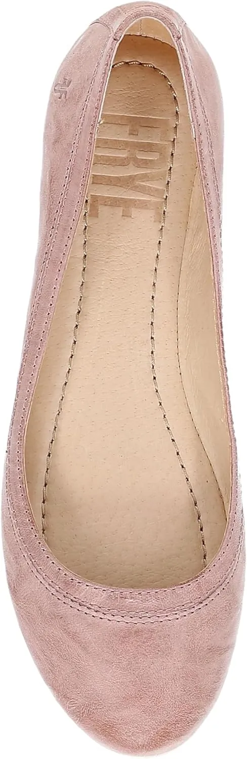Frye Carson Ballet Flats for Women Featuring Premium Tumbled Leather with Leather Lining and Leather Outsole – 3/8" Heel