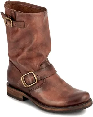 Frye Veronica Short Boots for Women Made from Full-Grain Leather with Antique Metal Hardware, Goodyear Welt Construction, and Rubber Lug Soles – 6 ¾” Shaft Height