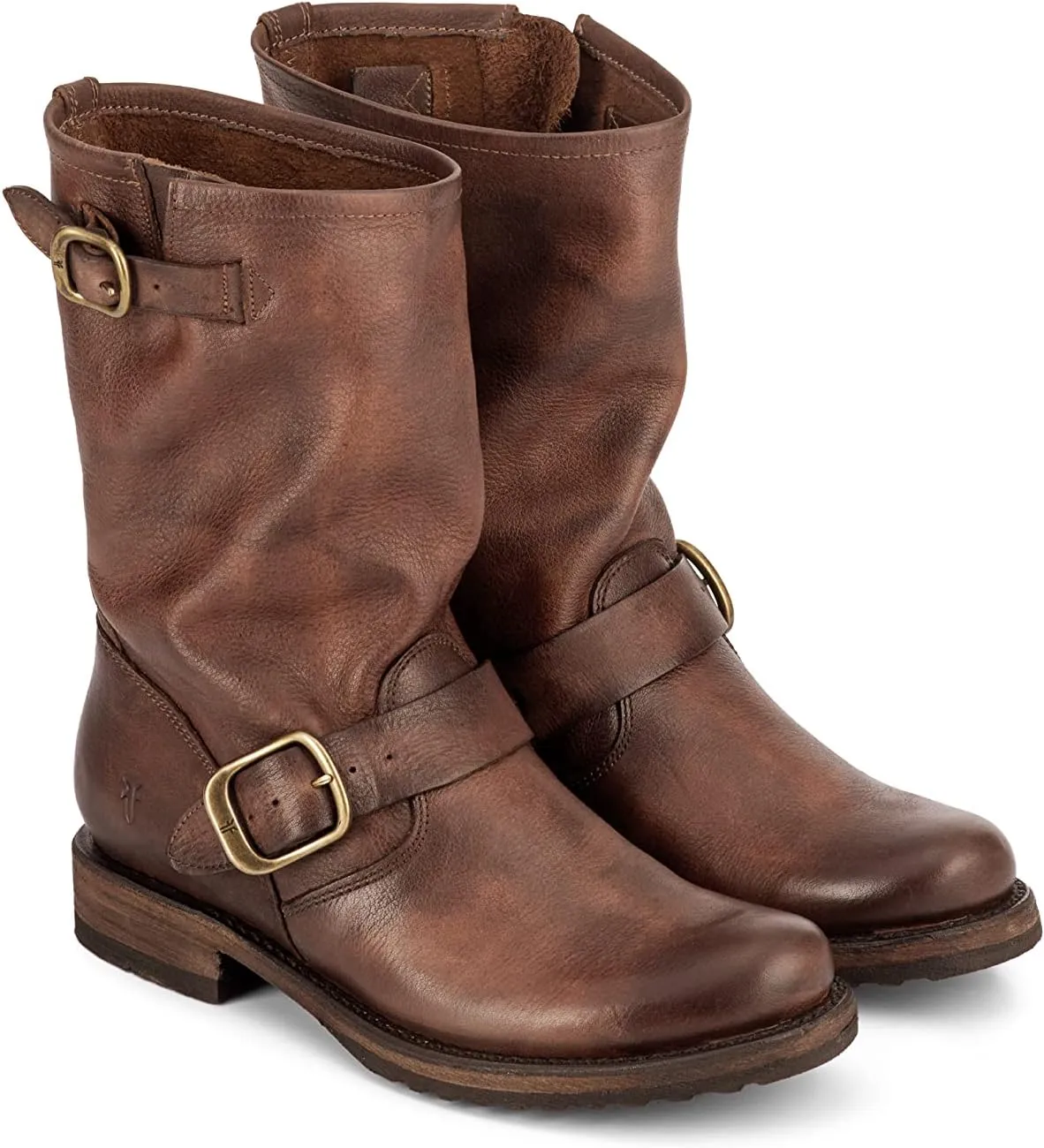 Frye Veronica Short Boots for Women Made from Full-Grain Leather with Antique Metal Hardware, Goodyear Welt Construction, and Rubber Lug Soles – 6 ¾” Shaft Height