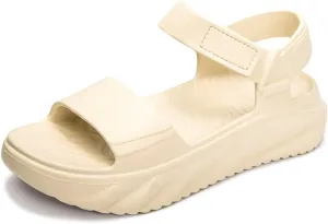 FUNKYMONKEY Women's Platform Plastic Sandals Ultra Light EVA Thick Sole Open Toe Waterproof Shoes