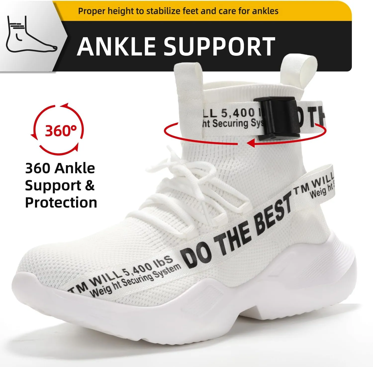 Furuian Steel Toe Shoes for Men Women Comfortable Lightweight Safety Snekaers Industrial Construction Work Shoes for Men