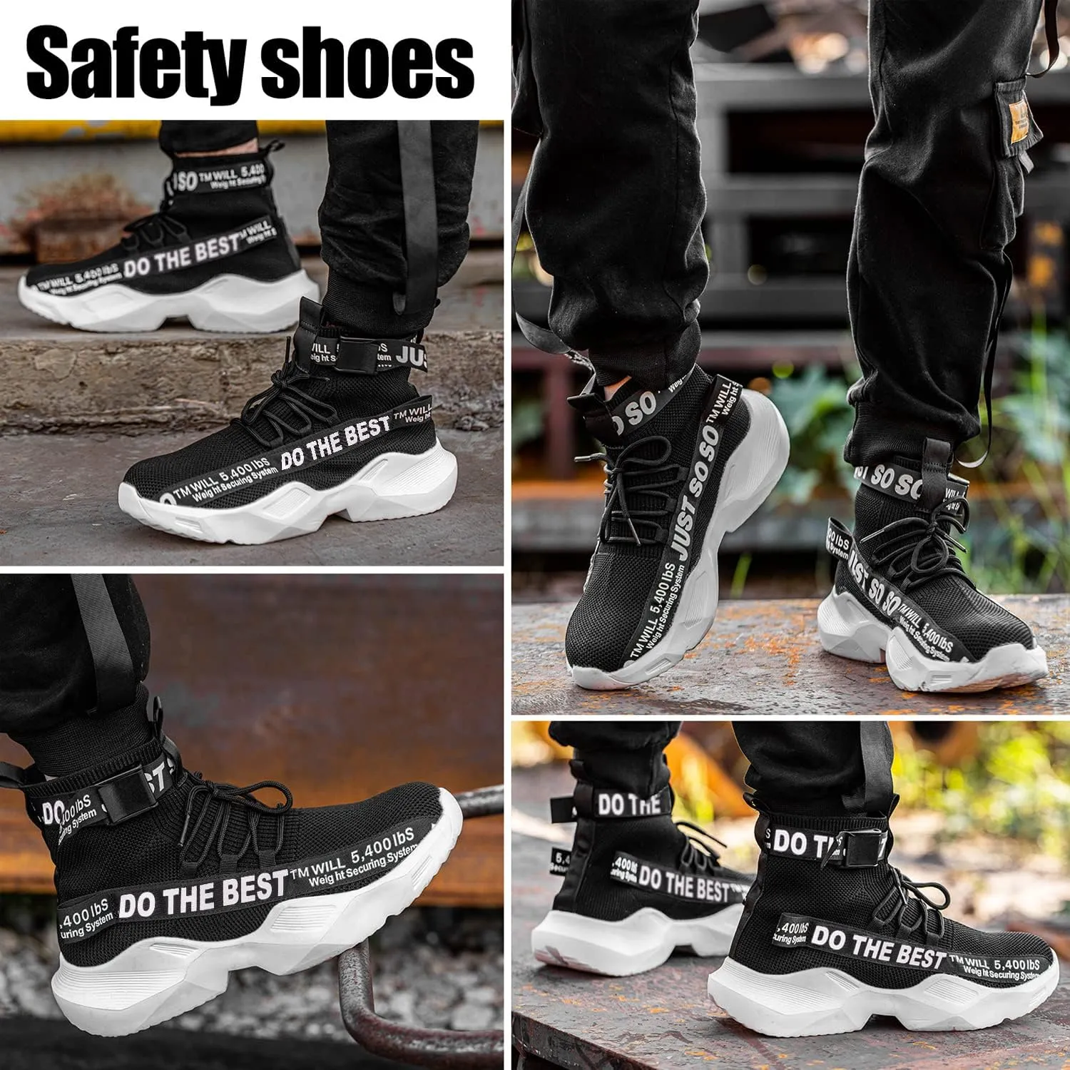 Furuian Steel Toe Shoes for Men Women Comfortable Lightweight Safety Snekaers Industrial Construction Work Shoes for Men