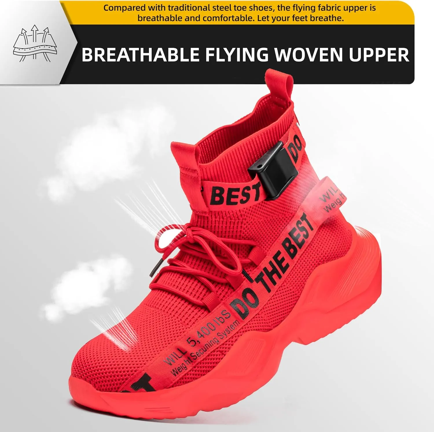 Furuian Steel Toe Shoes for Men Women Comfortable Lightweight Safety Snekaers Industrial Construction Work Shoes for Men