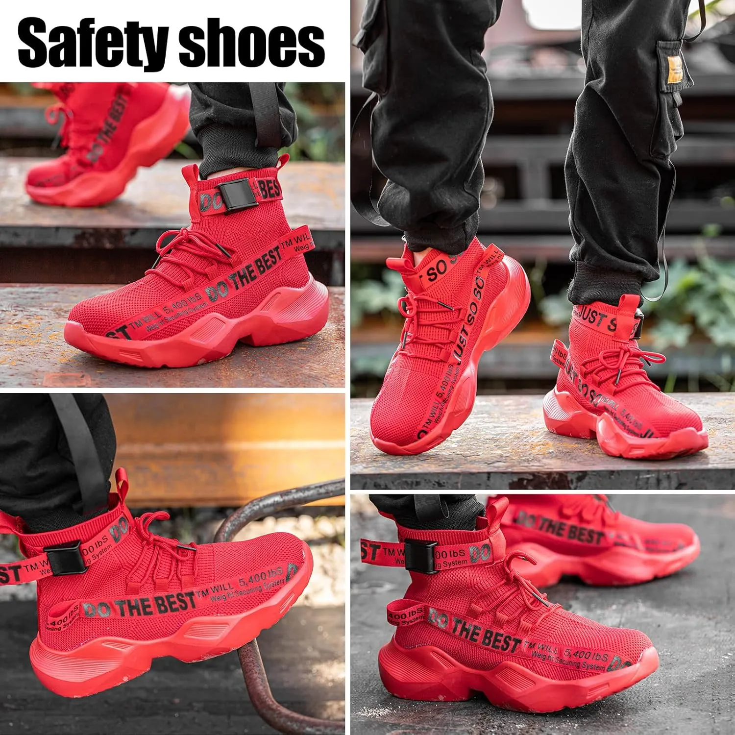 Furuian Steel Toe Shoes for Men Women Comfortable Lightweight Safety Snekaers Industrial Construction Work Shoes for Men