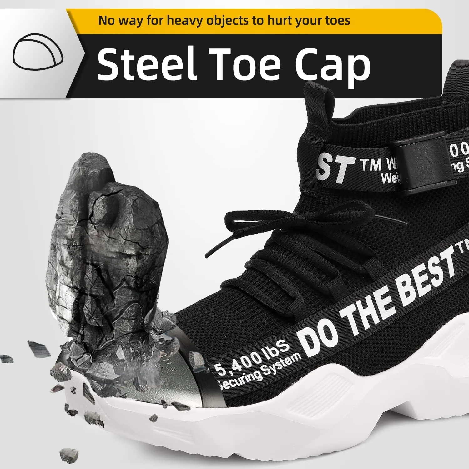 Furuian Steel Toe Shoes for Men Women Comfortable Lightweight Safety Snekaers Industrial Construction Work Shoes for Men