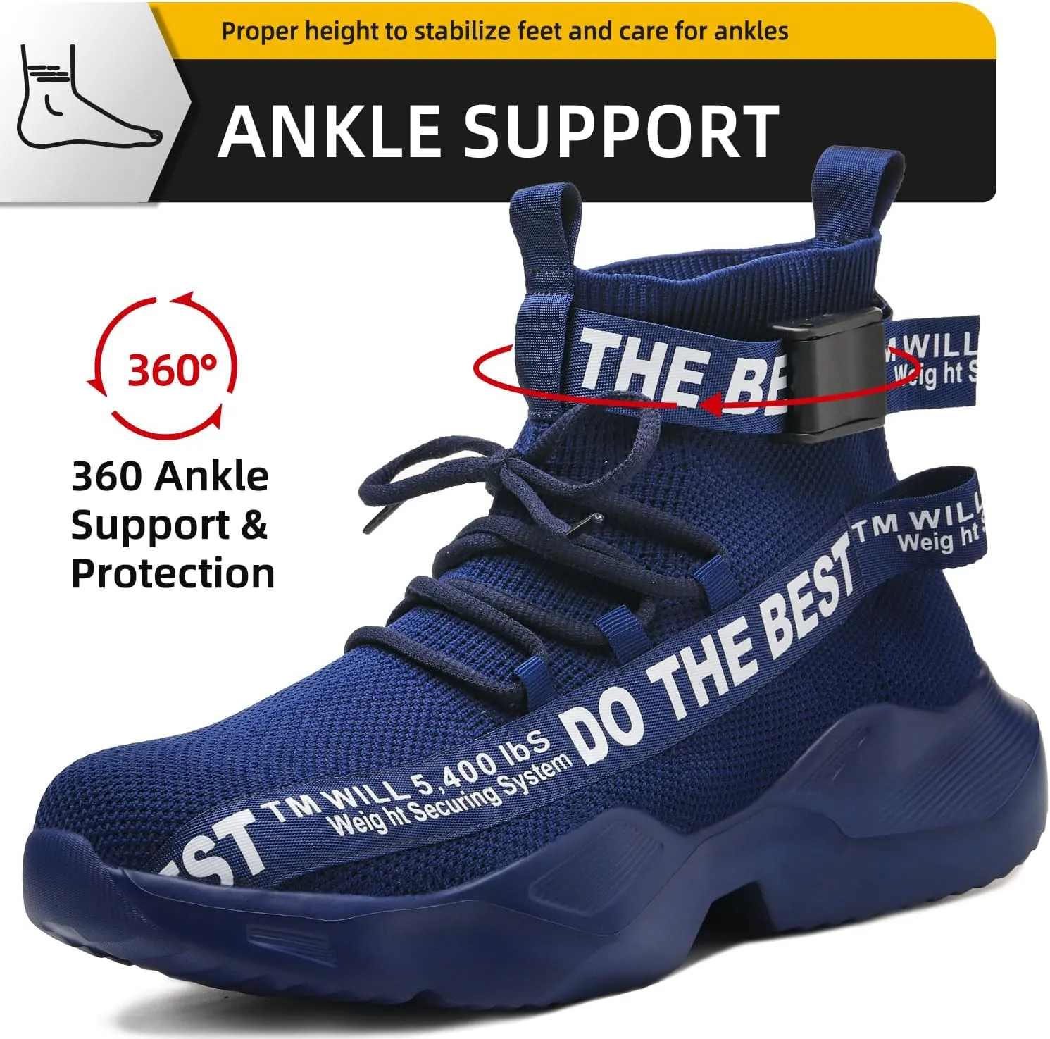 Furuian Steel Toe Shoes for Men Women Comfortable Lightweight Safety Snekaers Industrial Construction Work Shoes for Men