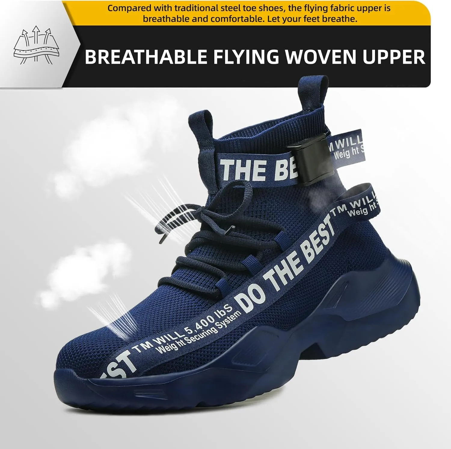 Furuian Steel Toe Shoes for Men Women Comfortable Lightweight Safety Snekaers Industrial Construction Work Shoes for Men